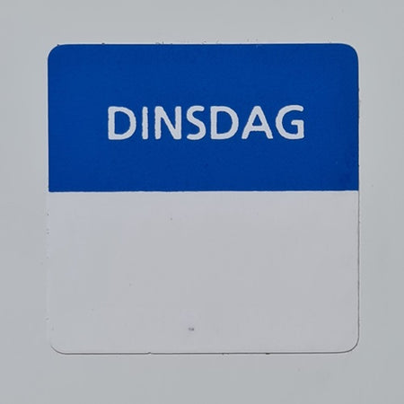 Klika -  Etiket dinsdag wit/blauw 25x25mm 500 stu