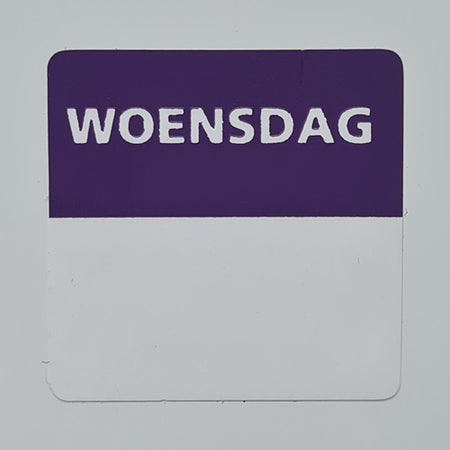 Klika -  Etiket woensdag wit/paars 25x25mm 500 st