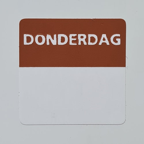 Klika -  Etiket donderdag wit/bruin 25x25mm 500st