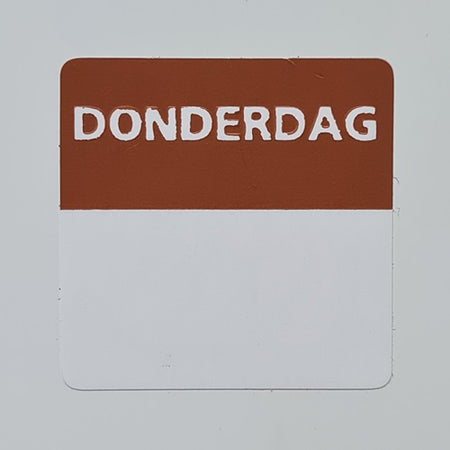 Klika -  Etiket donderdag wit/bruin 25x25mm 500st