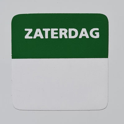 Klika -  Etiket zaterdag wit/groen 25x25mm 500 st