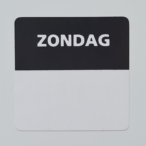 Klika -  Etiket zondag wit/zwart 25x25mm 500 st