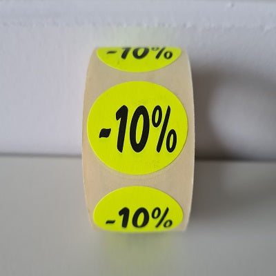 Klika - Etikett fluoreszierend gelb 27mm -10% 500/Rolle 30 Stück
