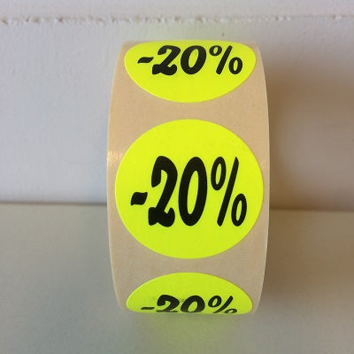 Klika - Etikett fluoreszierend gelb 27mm -20% 500/Rolle 30 Stück