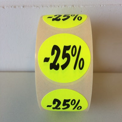 Klika - Etikett fluoreszierend gelb 27mm -25% 500/Rolle 30 Stück