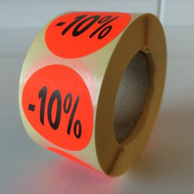 Klika - Etikett Fluorrot 27mm -10% 500/Rolle 30 Stück