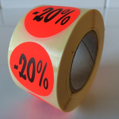 Klika -  Etiket fluor rood 27mm -20% 500/rol
