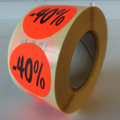 Klika -  Etiket fluor rood 27mm -40% 500/rol