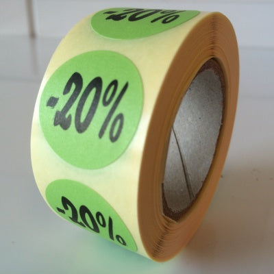 Klika - Etikett grün 27mm -20% 500/Rolle 40 Stück