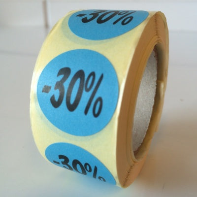 Klika - Etikett blau 27mm -30% 500/Rolle 40 Stück