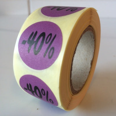 Klika - Etikett lila 27mm -40% 500/Rolle 40 Stück