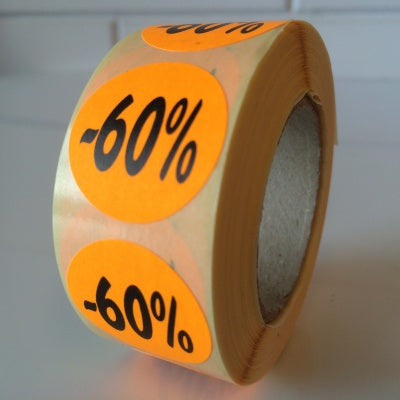 Klika - Etikett fluoreszierend orange 27mm -60% 500 40 Stück
