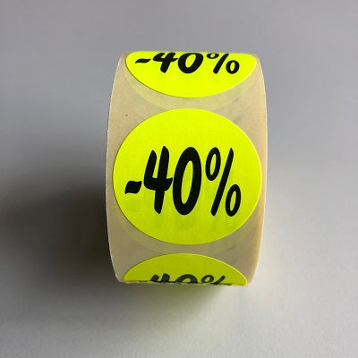 Klika - Fluorgelbes Etikett 35 mm 40 % Rabatt 500 20 Stück