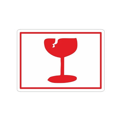 Klika -  Etiket wit/rood 98x71mm GLAS 500/rol