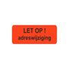 Klika -  Etiket fluor rood 38x15mm Adreswijziging