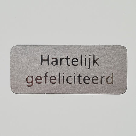 Klika -  Etiket Hartelijk gefeliciteerd zilver/z