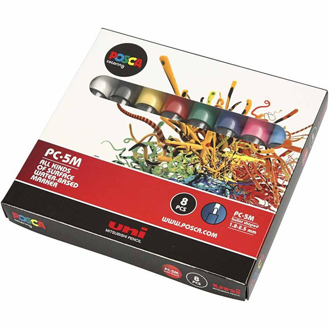 Posca - Paintmarker Uni PC5M medium sortiertes Set mit 8 Stück