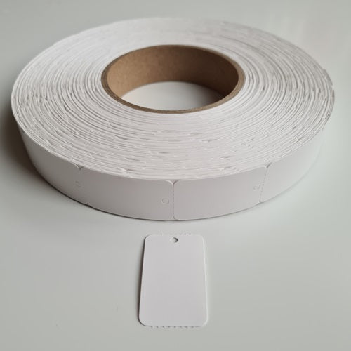 Klika – Hängeetikett auf Rolle 25 x 42 mm, blanko, 2000 Rl, 10 Stück