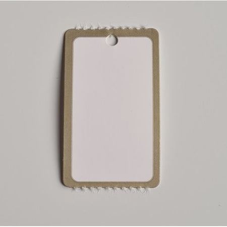 Klika - Hängeetikett auf Rolle 25x42 mm GOLD Rand 1000 15 Stück