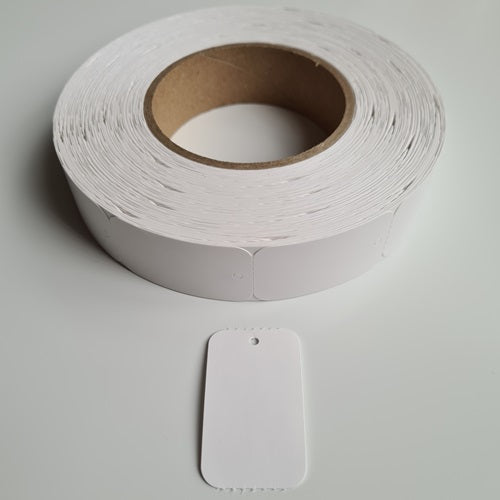 Klika – Hängeetiketten auf Rolle 30 x 50 mm, blanko, ohne Perforation, 10 Stück