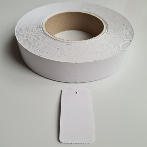 Klika - Hängeetikett auf Rolle 30x58 mm schmal 1000er Rolle 14 Stück