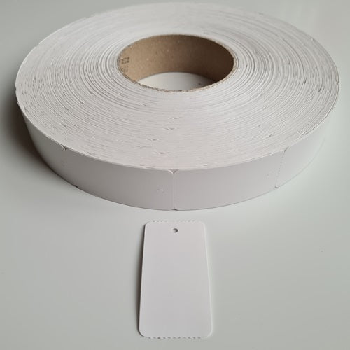 Klika - Hängeetikett auf Rolle 30x58 mm schmal weiß 2000 8 Stück