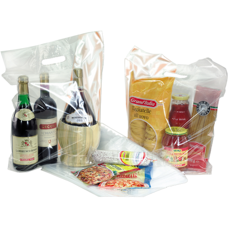 Klika - Tasche | LDPE | dKT | 37x44cm | Bodenfalte 8cm | Einkaufstasche | transparent | 500 Stück