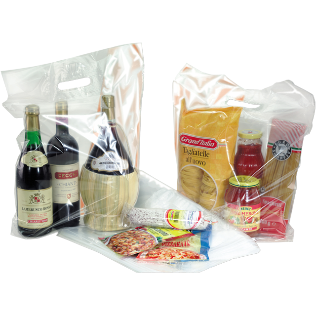 Klika - Tasche | LDPE | dKT | 37x44cm | Bodenfalte 8cm | Einkaufstasche | transparent | 500 Stück