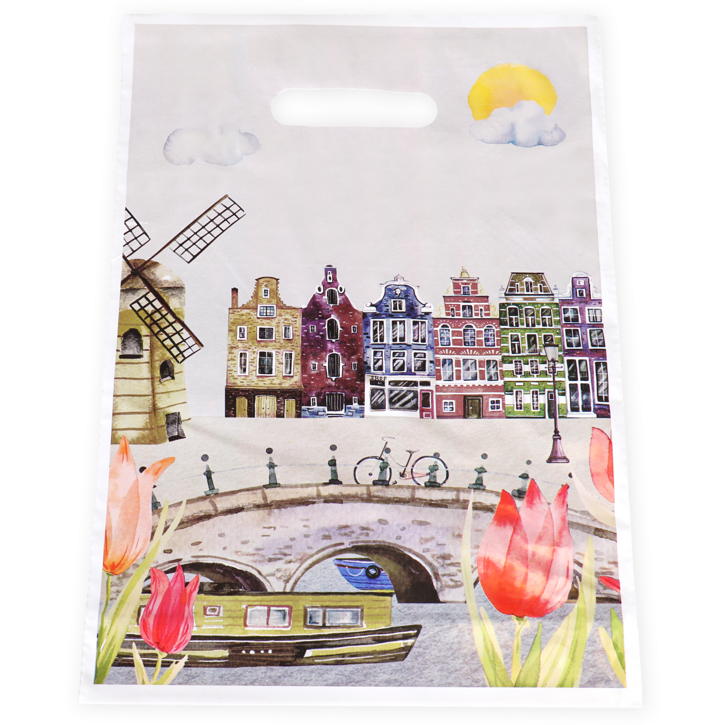 Klika -  Tas | Tulp | Gerecycled LDPE | dKT | 27x37cm | bodemvouw 8cm | draagtas | 1000 stuks