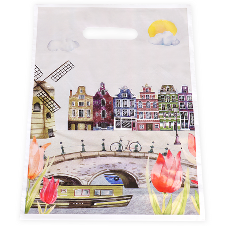 Klika -  Tas | Tulp | Gerecycled LDPE | dKT | 38x45cm | bodemvouw 8cm | draagtas | 500 stuks