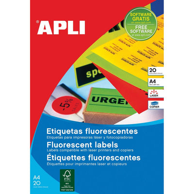 Apli - fluoreszierende Etiketten 99,1 x 67,7 mm (B x H) grün
