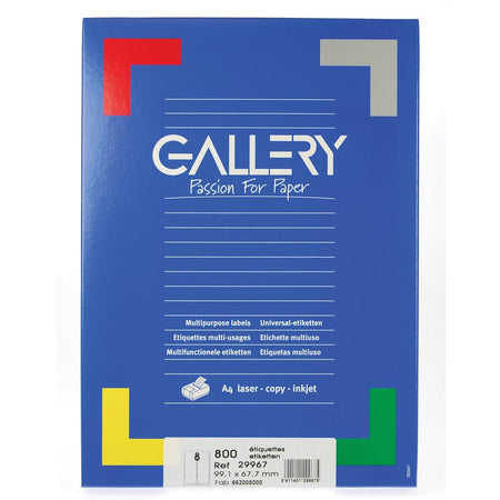 Galerie – weiße Etiketten, 99,1 x 67,7 mm (B x H), runde Ecken, Box mit 800 Etiketten