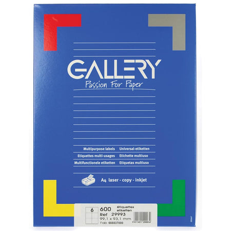Galerie – weiße Etiketten, 99,1 x 93,1 mm (B x H), runde Ecken, Box mit 600 Etiketten