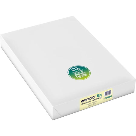 Clairefontaine - Evercolor farbiges Recyclingpapier, A3, 80 g, 500 Blatt, gelb