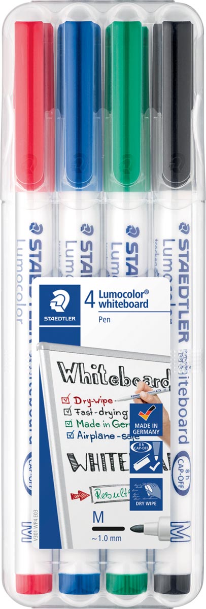 Staedtler - Whiteboardmarker 301 rund sortiert 1mm 4 Stück