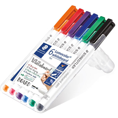 Staedtler - Whiteboard-Stift Lumocolor Pen, Set-up-Box mit 6 Stück in verschiedenen Farben