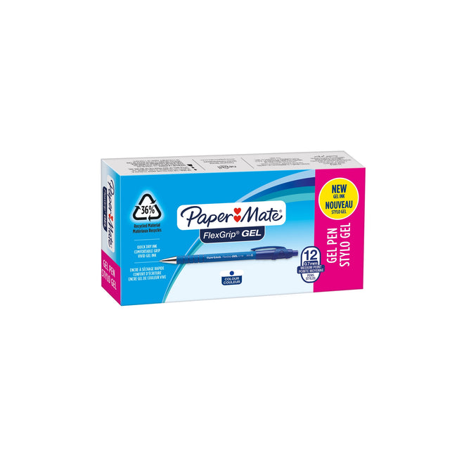 Paper Mate -  Gelschrijver papermate flexgrip m blauw | 12 stuks