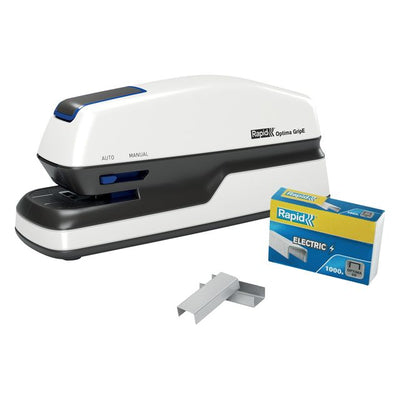 Rapid - Optima Grip Elektrohefter 20 Blatt Silber/Schwarz