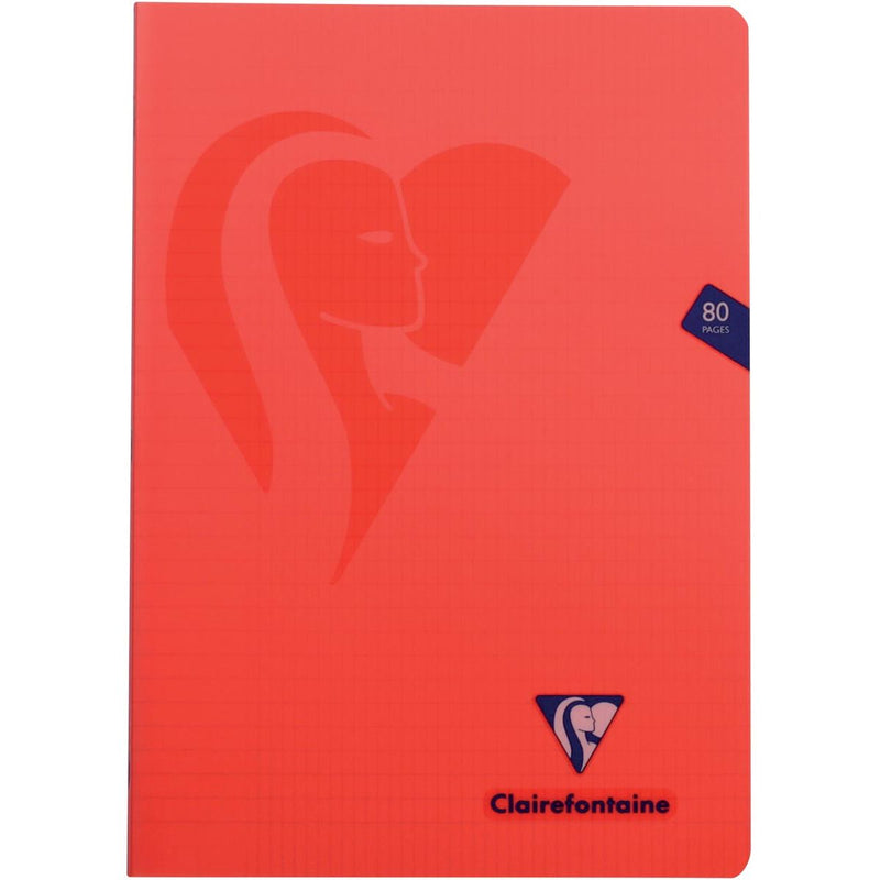 Clairefontaine – Mimesys-Notizbuch für A4, 80 Seiten, PP-Einband, kariert 4 x 8, verschiedene Farben