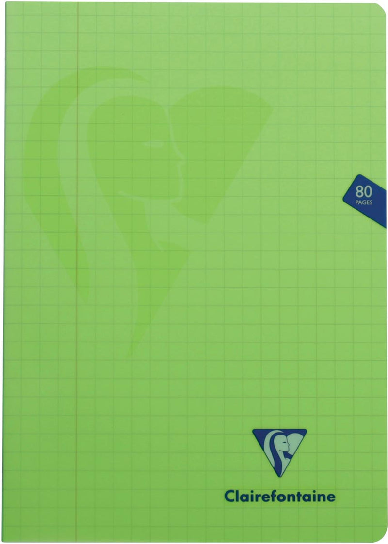 Clairefontaine – Mimesys-Notizbuch für ft A4, 80 Seiten, Einband aus PP, kariert 10 mm, verschiedene Farben