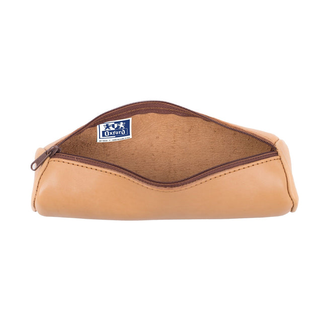 Oxford -  Pennenetui  22x6cm leer rond naturel