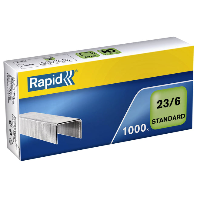 Rapid - Heftklammern 23/6 verzinkt Standard 1000 Stück