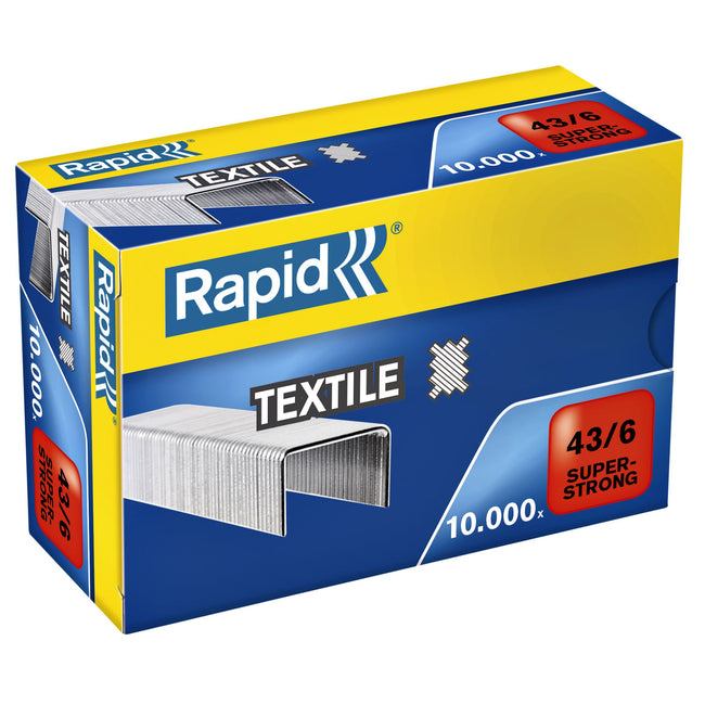 Rapid - Heftklammern 43/6 Textil verzinkt stark 10000 Stück