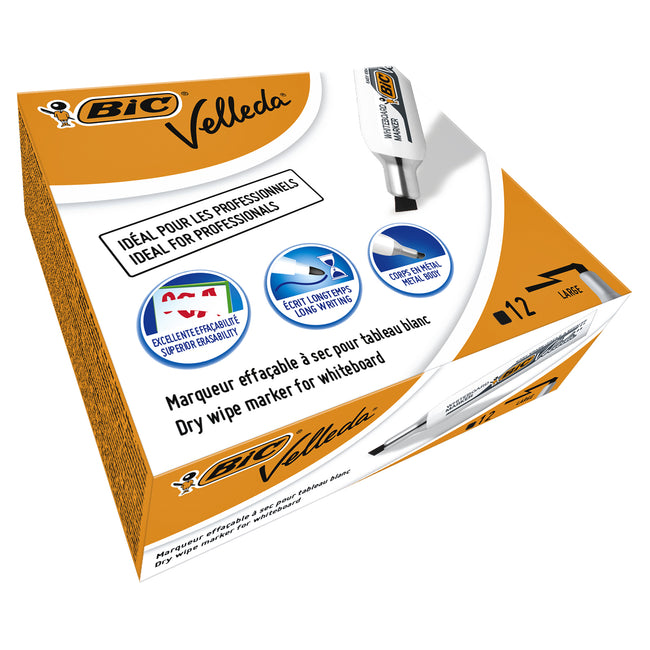 BIC -  Whiteboardmarker  1781 schuin l zwart | 12 stuks