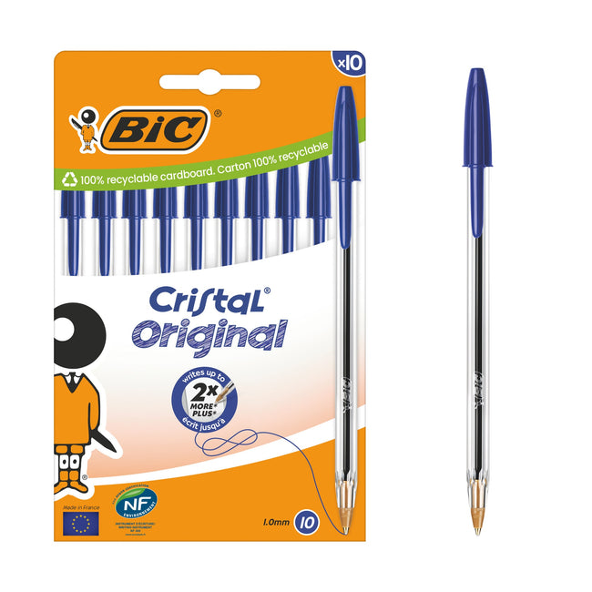 BIC -  Balpen  cristal m 10st blauw | 10 stuks