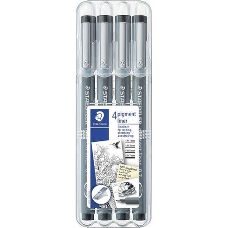 Staedtler - Fineliner Pigment 308 schwarz 4er-Set