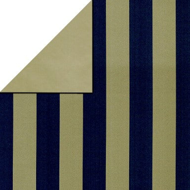 Klika - Geschenkpapier Geschenkpapier Goldstreifen auf Mattblau 50 cm