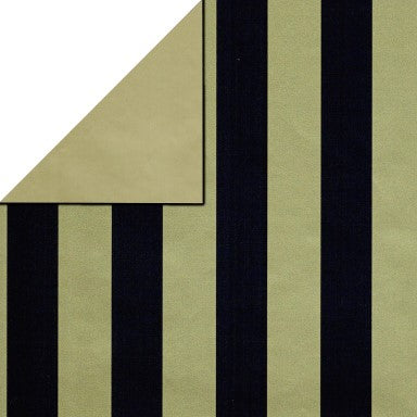 Klika - Geschenkpapier Geschenkpapier Goldstreifen auf mattschwarz 70 cm
