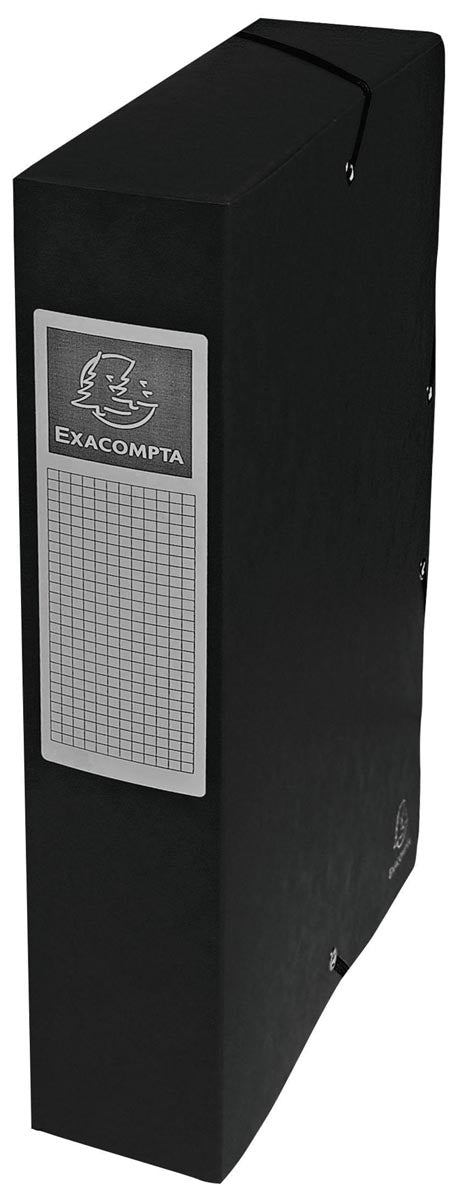 Exacompta -  elastobox Exabox zwart, rug van 6 cm