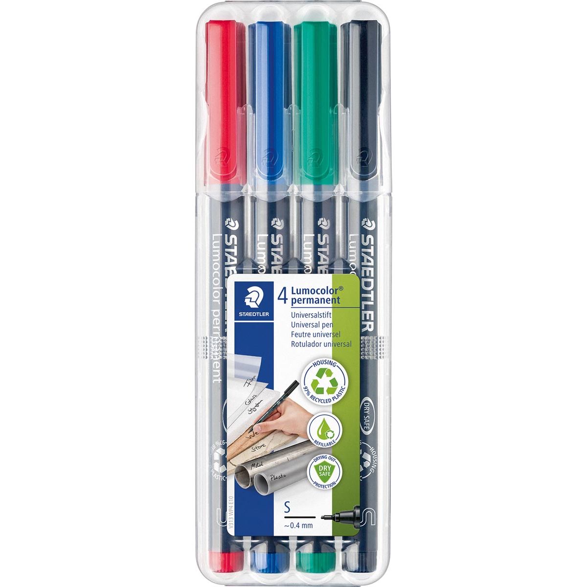 Staedtler - Filzstift Lumocolor 313 permanent S Set à 4 Stück sortiert